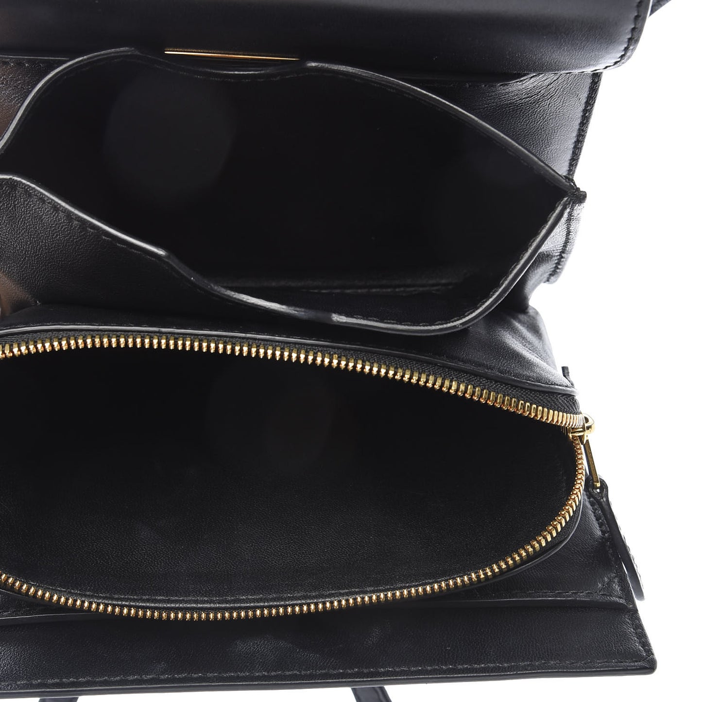 Calfskin Lock Shoulder Bag Black