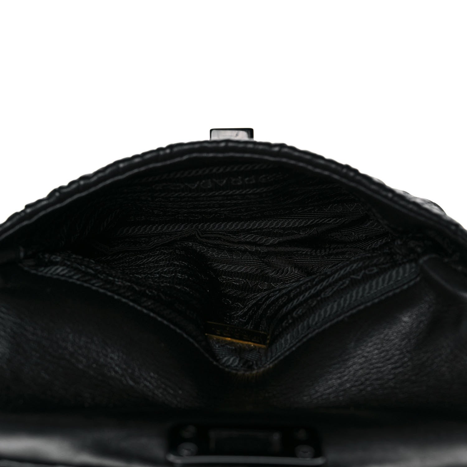 Prada Nappa Gaufre Wristlet Clutch Black 5 of 9