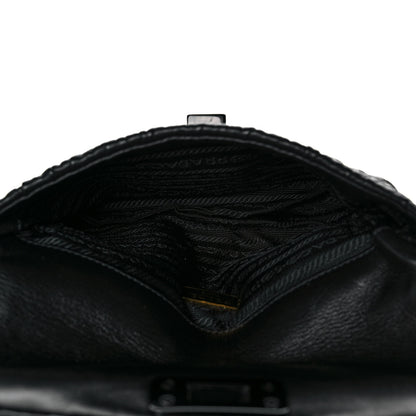 Prada Nappa Gaufre Wristlet Clutch Black 5 of 9