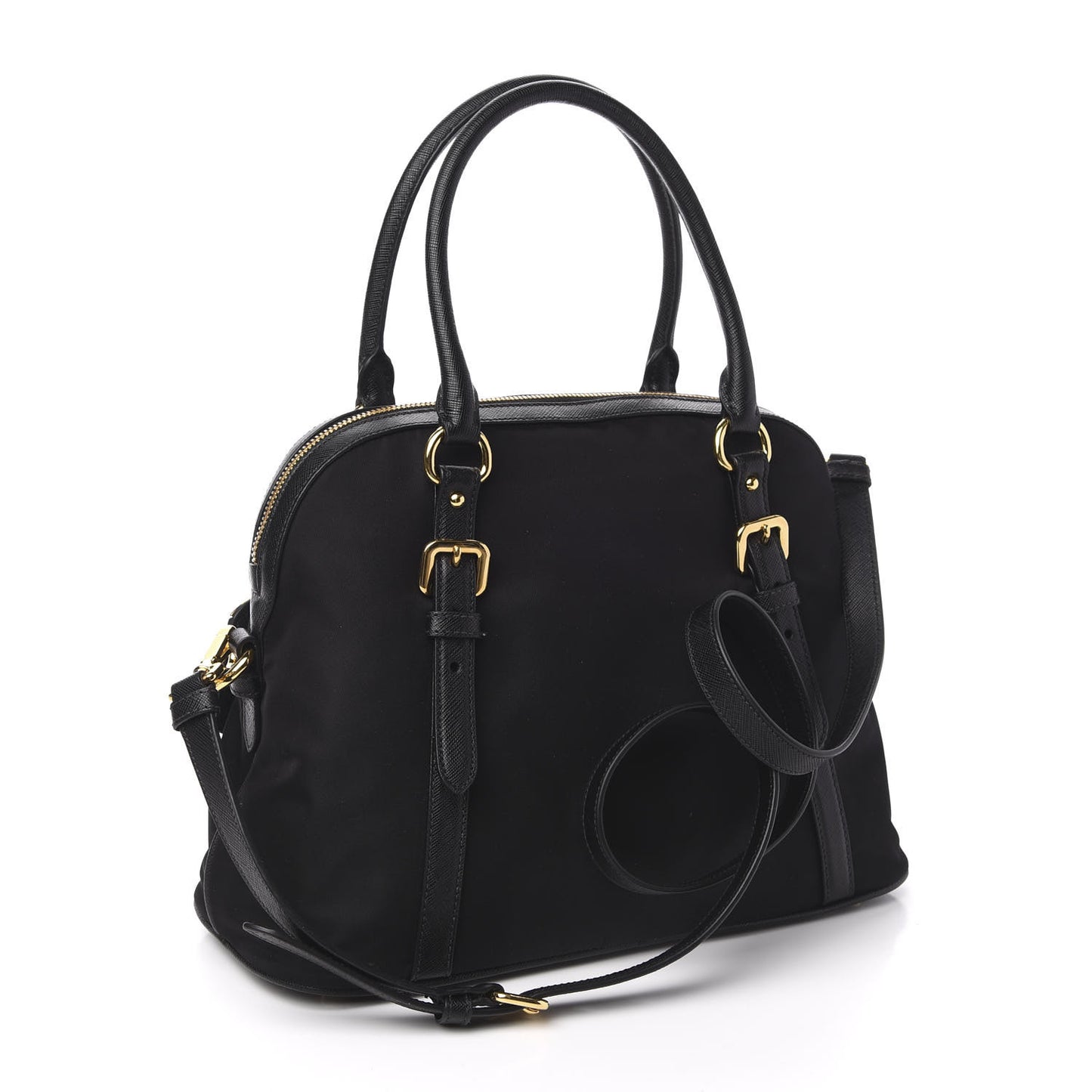 Tessuto Nylon Saffiano Tote Black