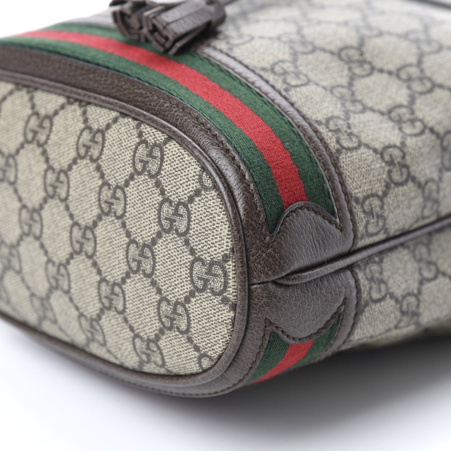 Gucci GG Supreme Monogram Web Small Ophidia Bucket Bag Brown 7 of 11