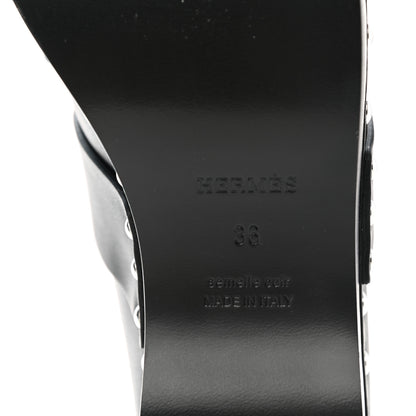 Hermes Calfskin Calya Mules 36 Black 6 of 9