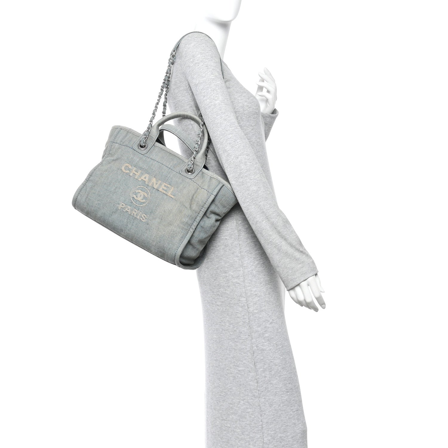 Chanel Denim Small Deauville Tote Light Blue 2 of 11