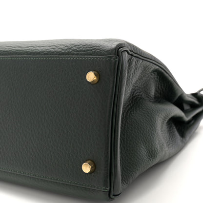 Hermes Taurillon Clemence Kelly Retourne 35 Vert Fonce 10 of 12