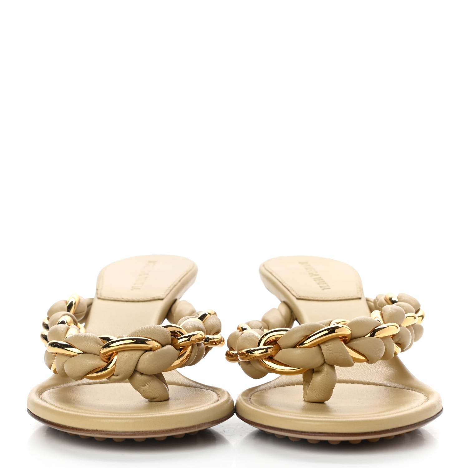 Bottega Veneta Nappa Dot Sandals 38.5 Cane Sugar 2 of 7