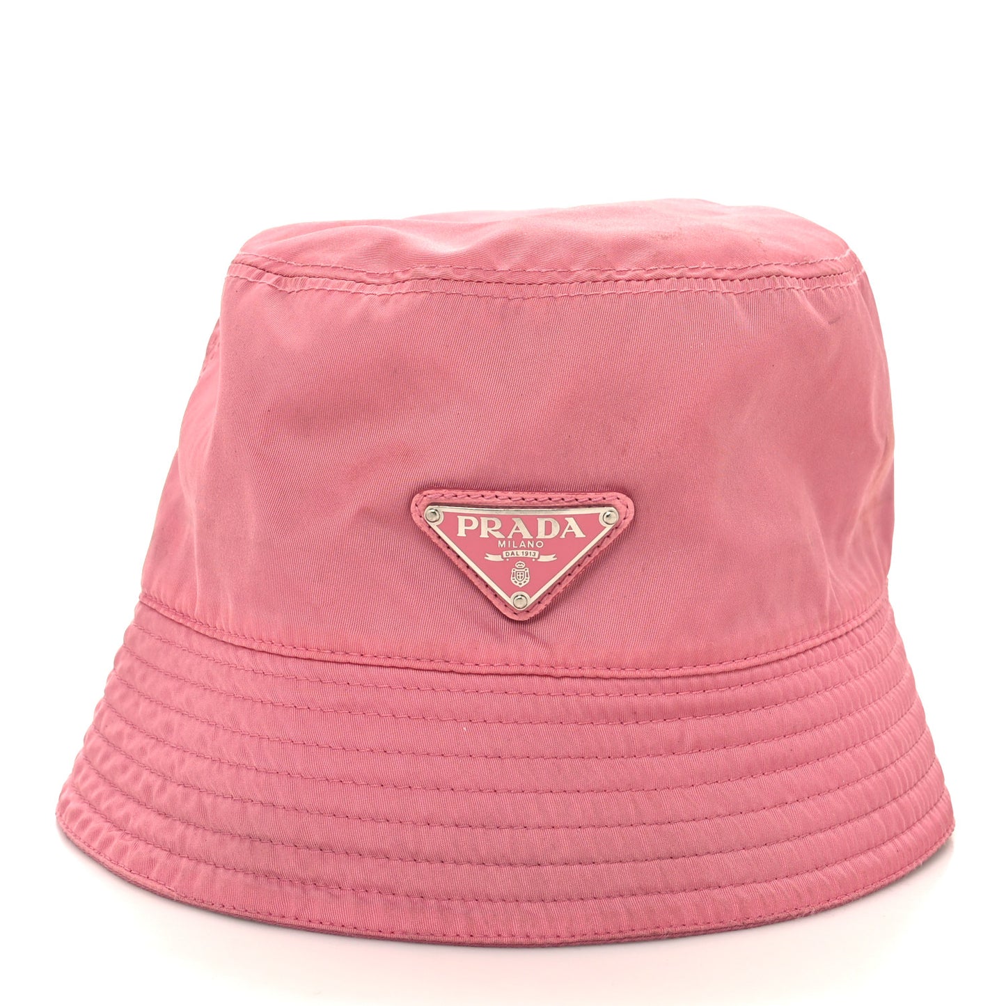 Re-Nylon Metal Triangle Logo Womens Bucket Hat S Rosa