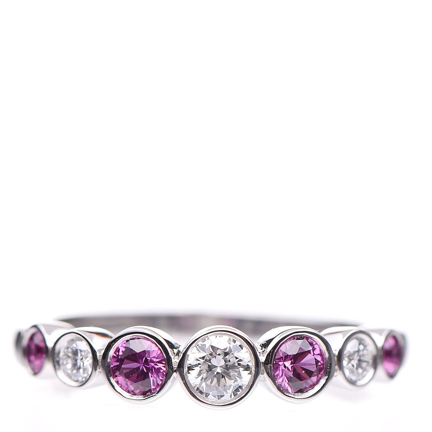 Platinum Diamond Pink Sapphire Jazz Ring 50.6 5.5