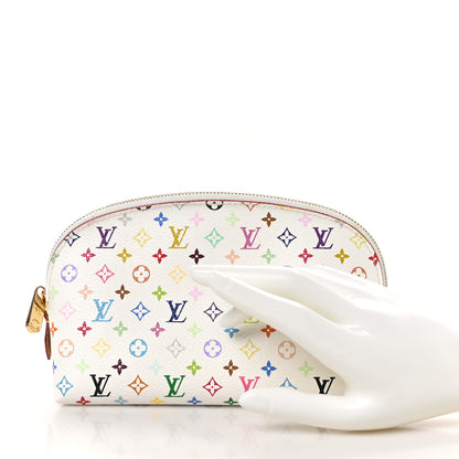 Louis Vuitton Monogram Multicolor Cosmetic Pouch White Litchi 2 of 9