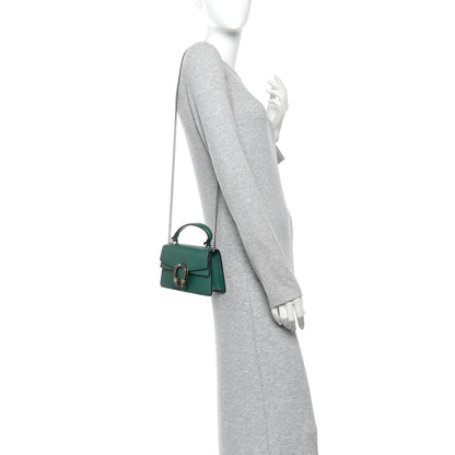 Gucci Dollar Calfskin Crystal Mini Dionysus Top Handle Bag Emerald 2 of 9