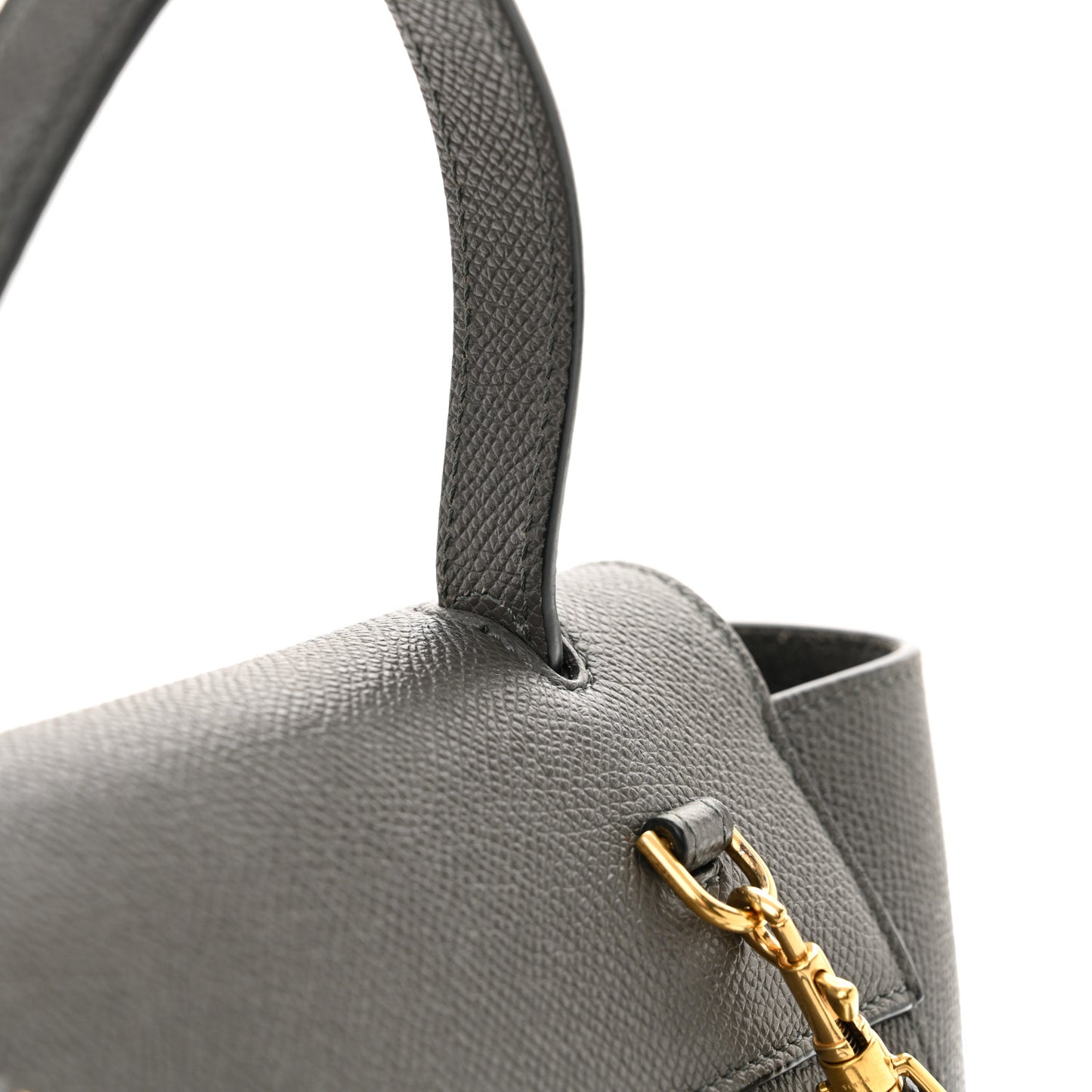 Grained Calfskin Nano Belt Bag Grey