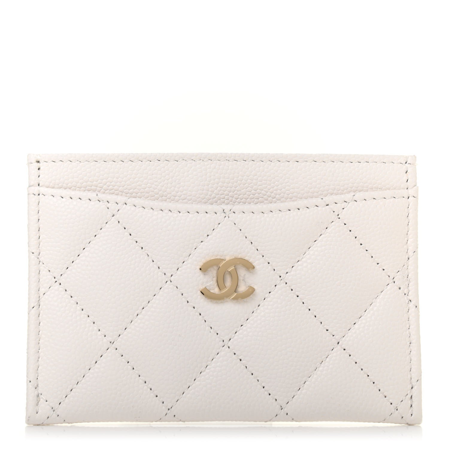 Chanel Caviar Quilted Card Holder White 1 of 9