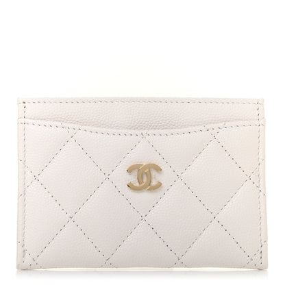 Chanel Caviar Quilted Card Holder White 1 of 9