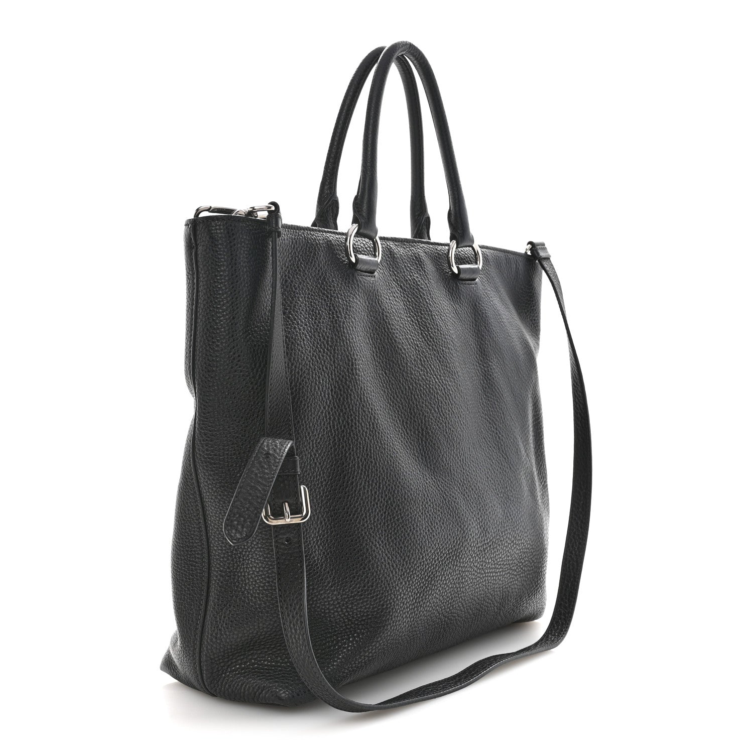 Prada Vitello Phenix Tote Black 3 of 15