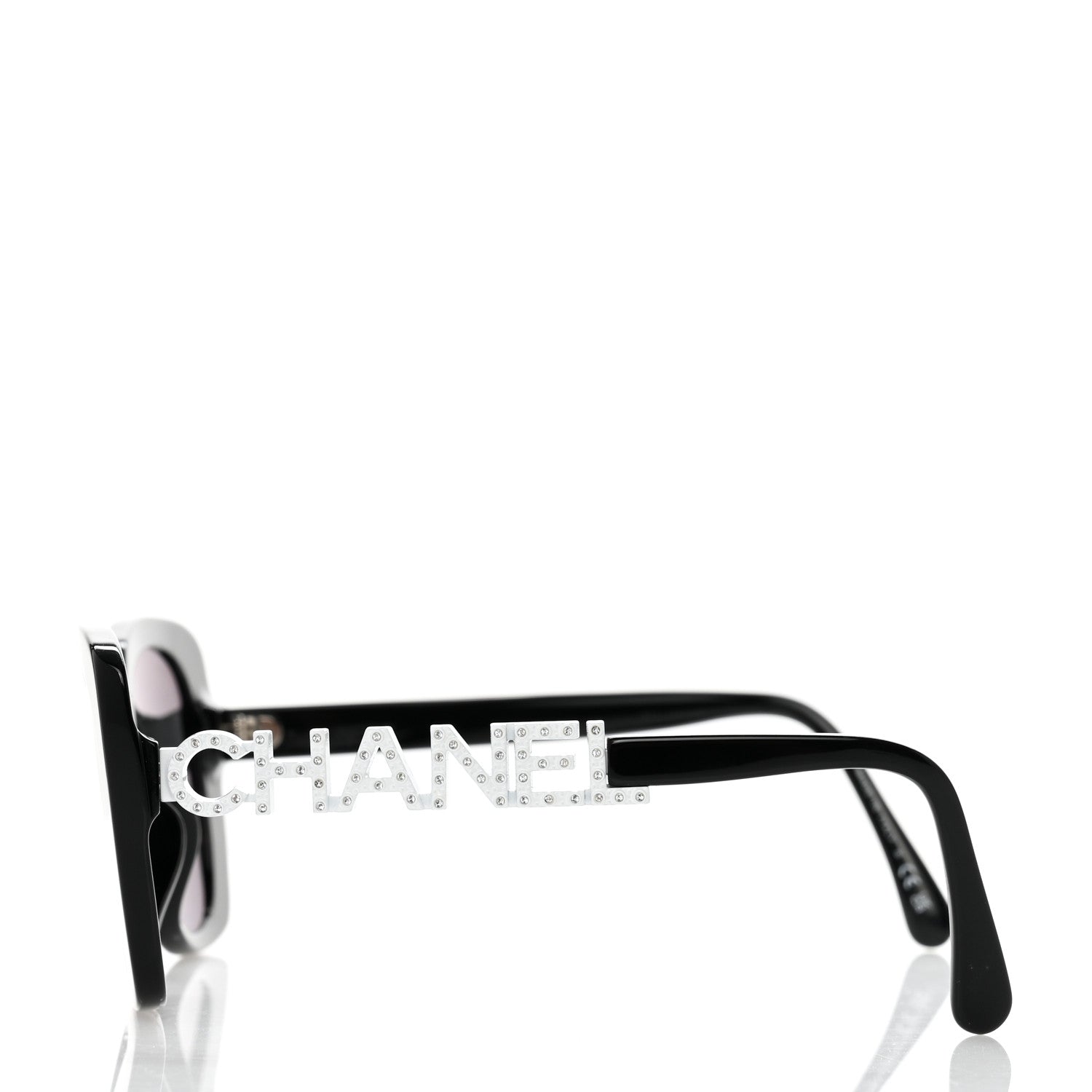 Chanel Acetate Strass Square Sunglasses 5422-B-A Black White 3 of 8