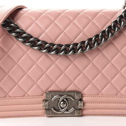 Chanel Lambskin Quilted Medium Boy Flap Light Pink 13 of 13