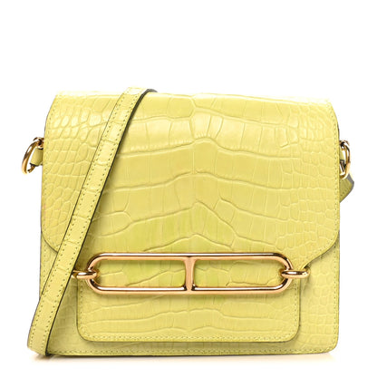 Hermes Matte Alligator Mini Sac Roulis Jaune Bourgeon 1 of 10
