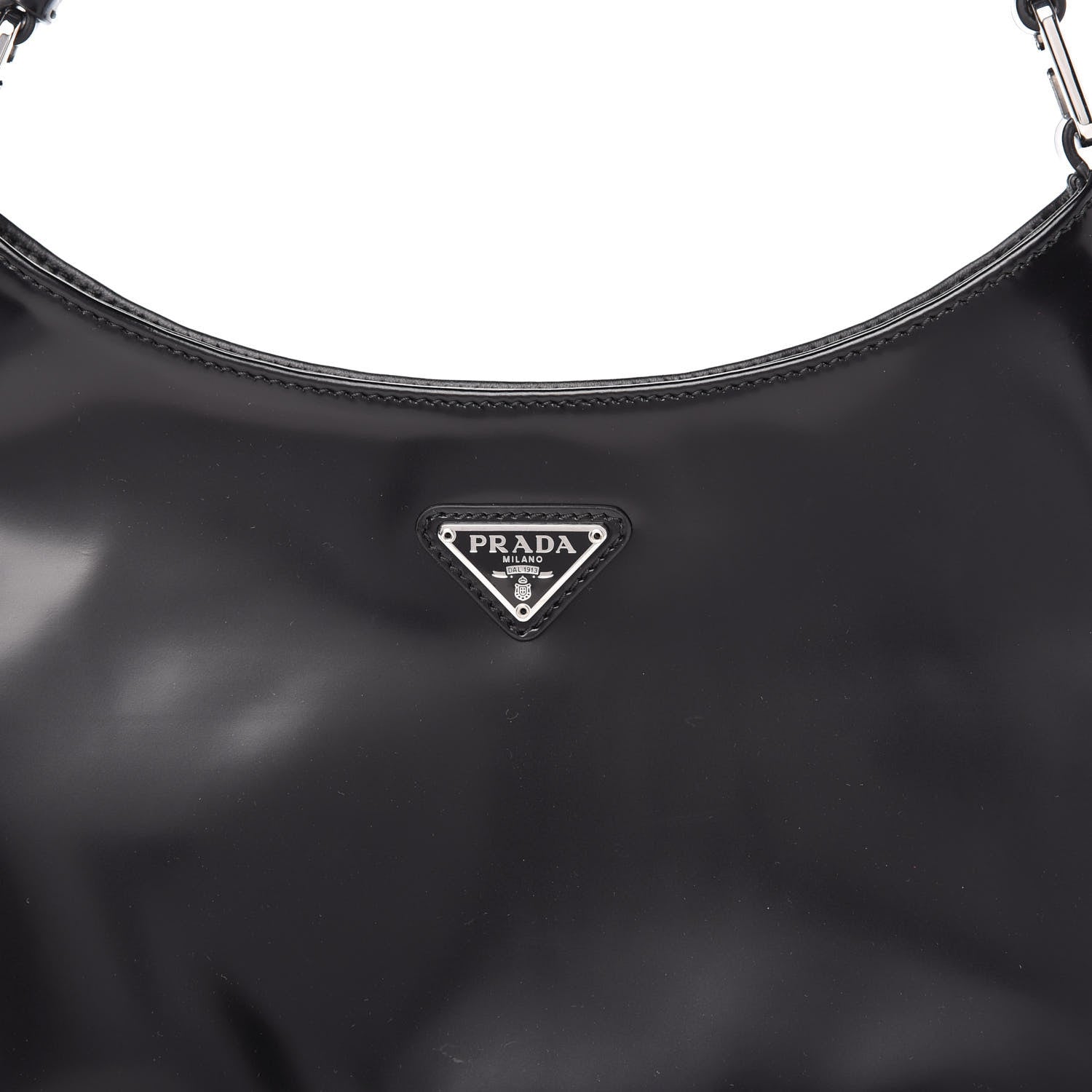 Prada Spazzolato Cleo Shoulder Bag Black 10 of 10