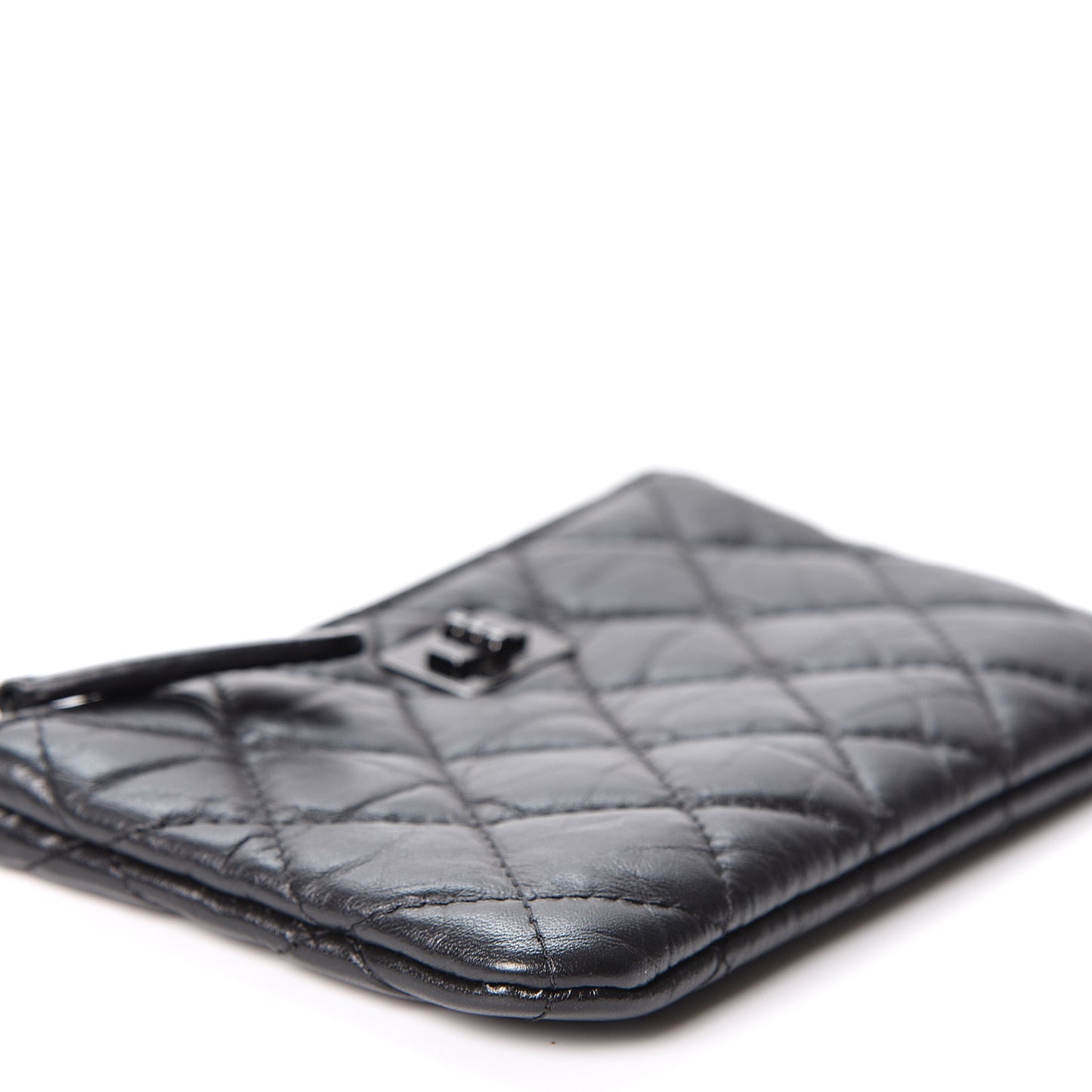 Aged Calfskin Quilted Small Reissue Cosmetic Case So Black