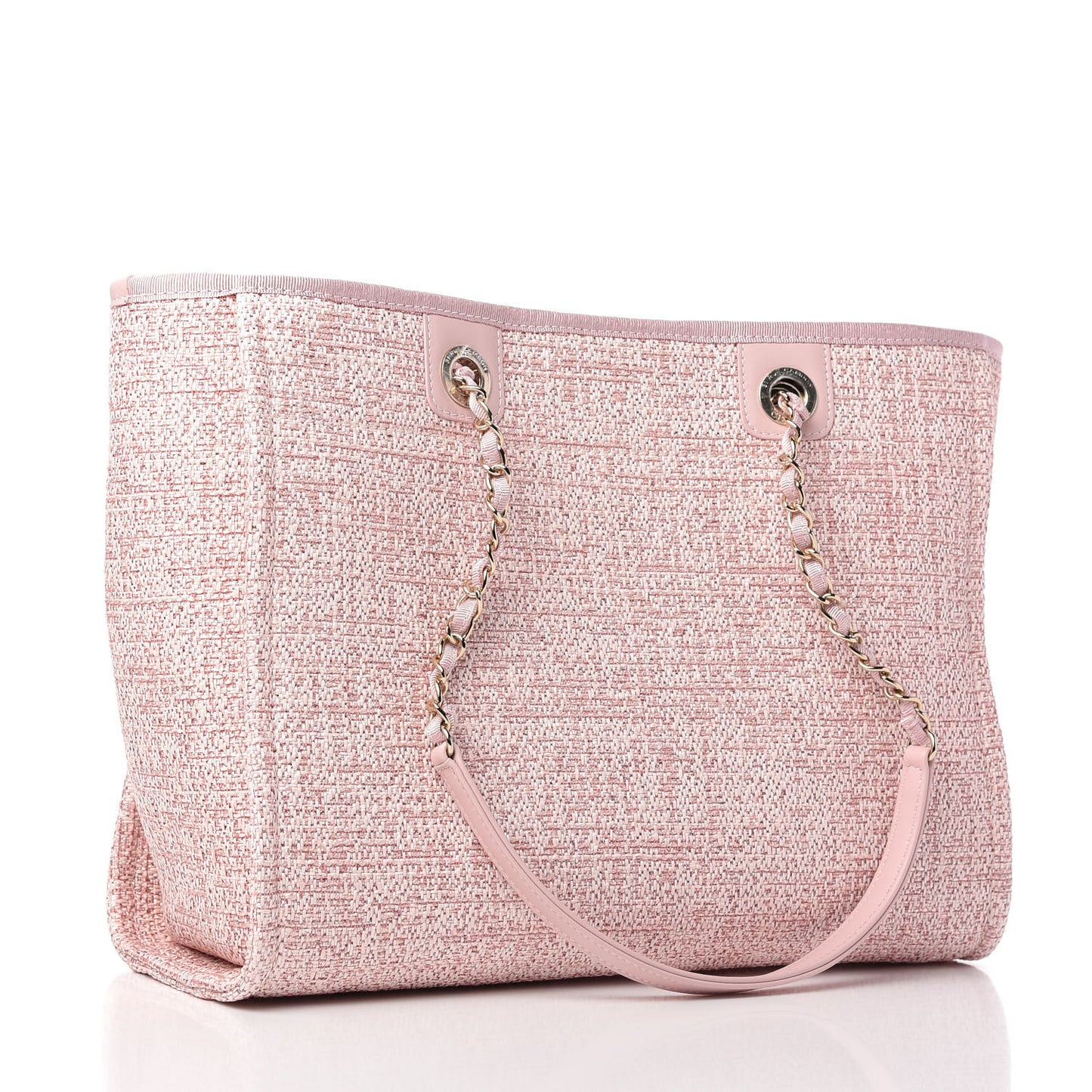Lurex Boucle Small Deauville Tote Pink
