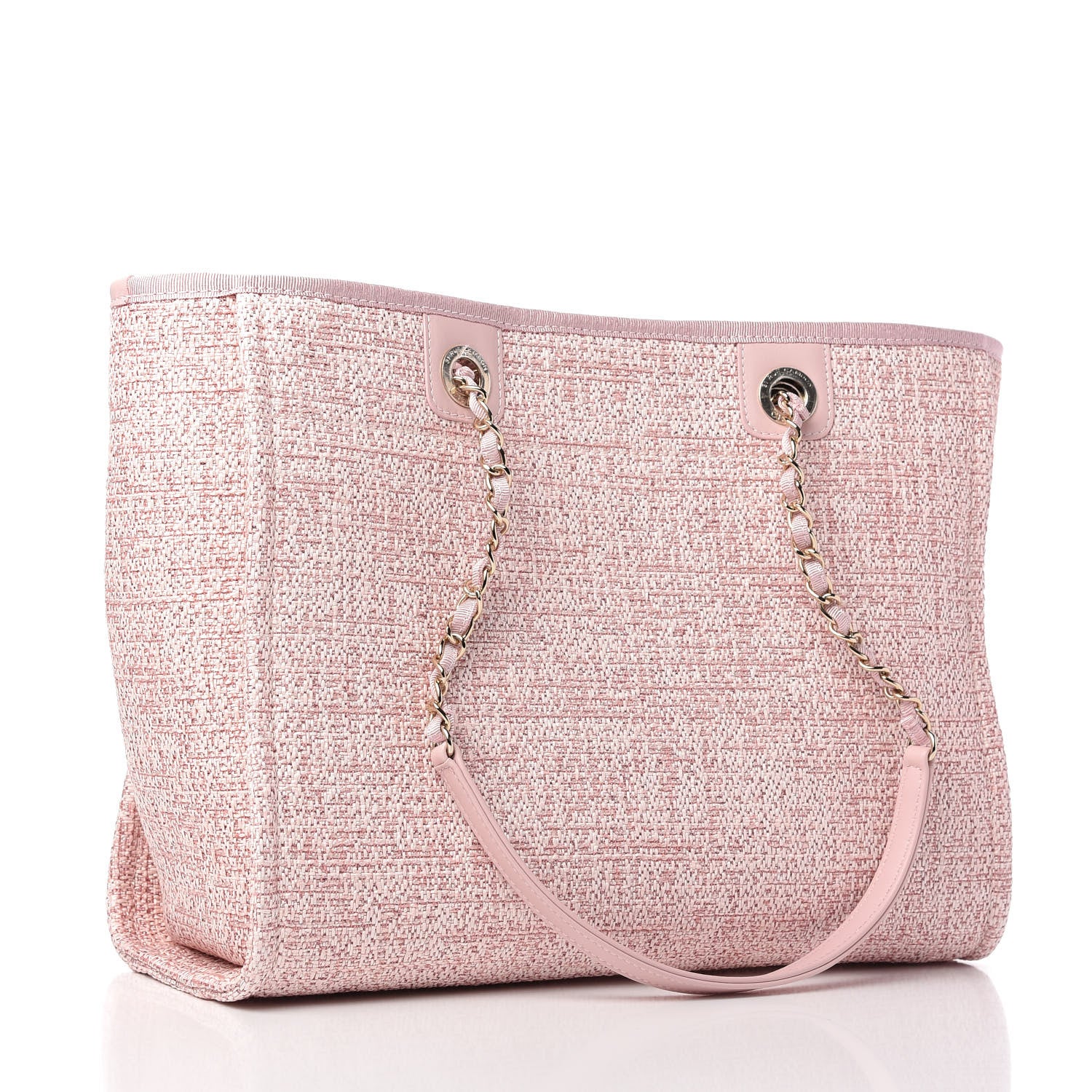 Chanel Lurex Boucle Small Deauville Tote Pink 3 of 10