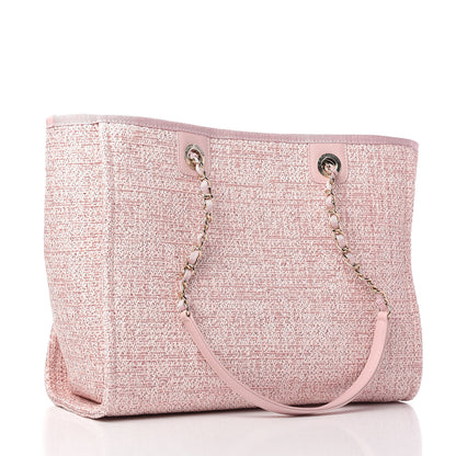 Chanel Lurex Boucle Small Deauville Tote Pink 3 of 10