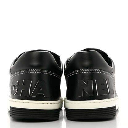 Chanel Calfskin Womens Logo Sneakers 40 Black White 5 of 10