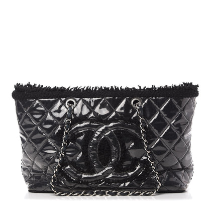 Chanel Vinyl Quilted Funny Tweed Tote Black 1 of 10