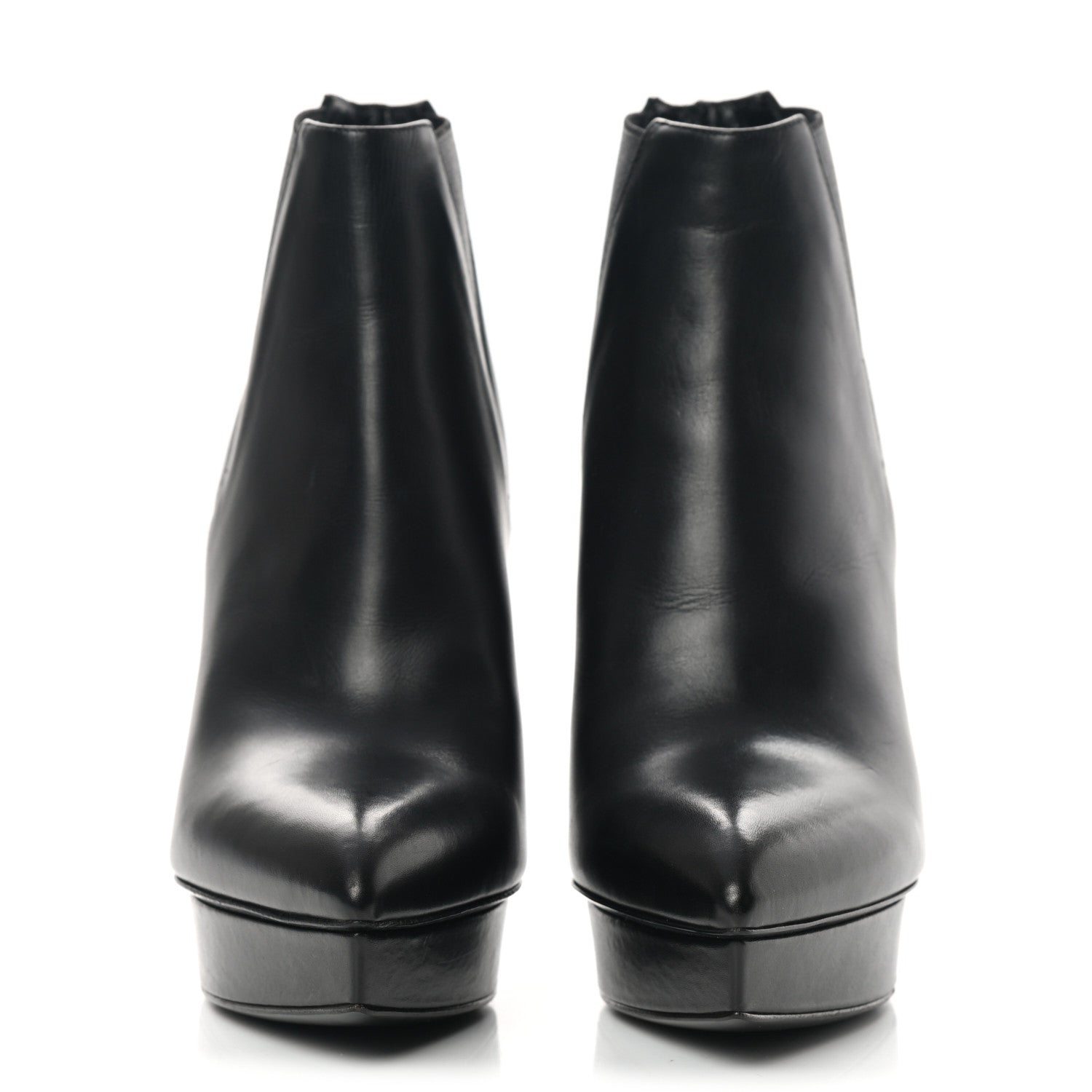 Saint Laurent Calfskin Classic Paris Ela 110 Ankle Boots 36 Black 2 of 10