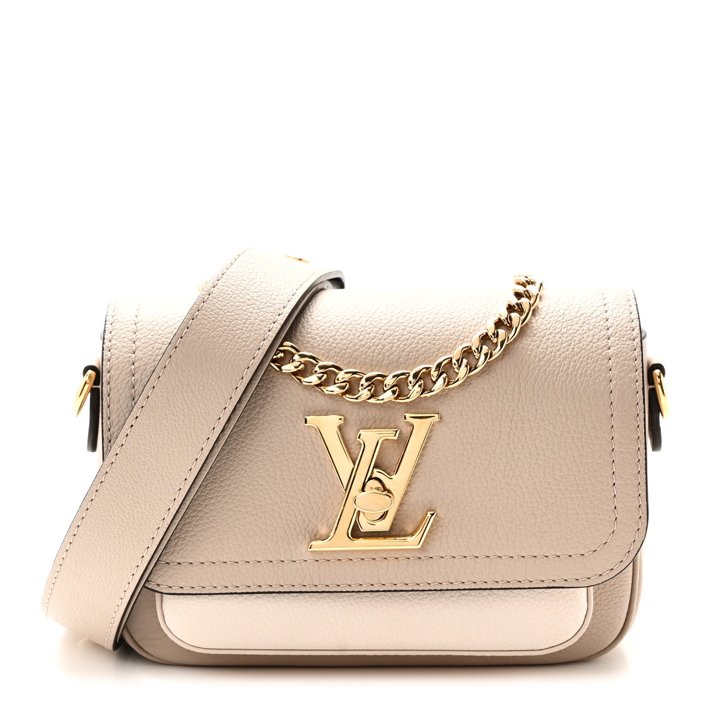 Grained Calfskin Lockme Tender Greige
