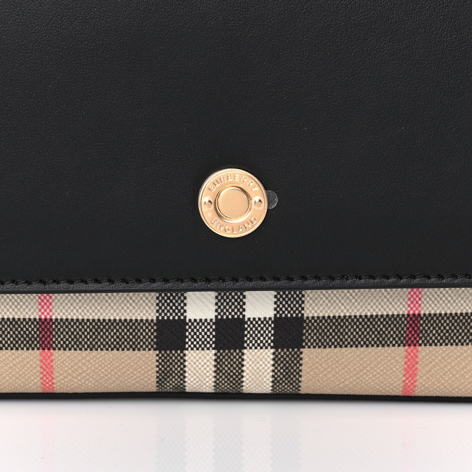 Burberry Calfskin Mini Vintage Check Note Bag Black 8 of 12