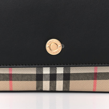 Burberry Calfskin Mini Vintage Check Note Bag Black 8 of 12