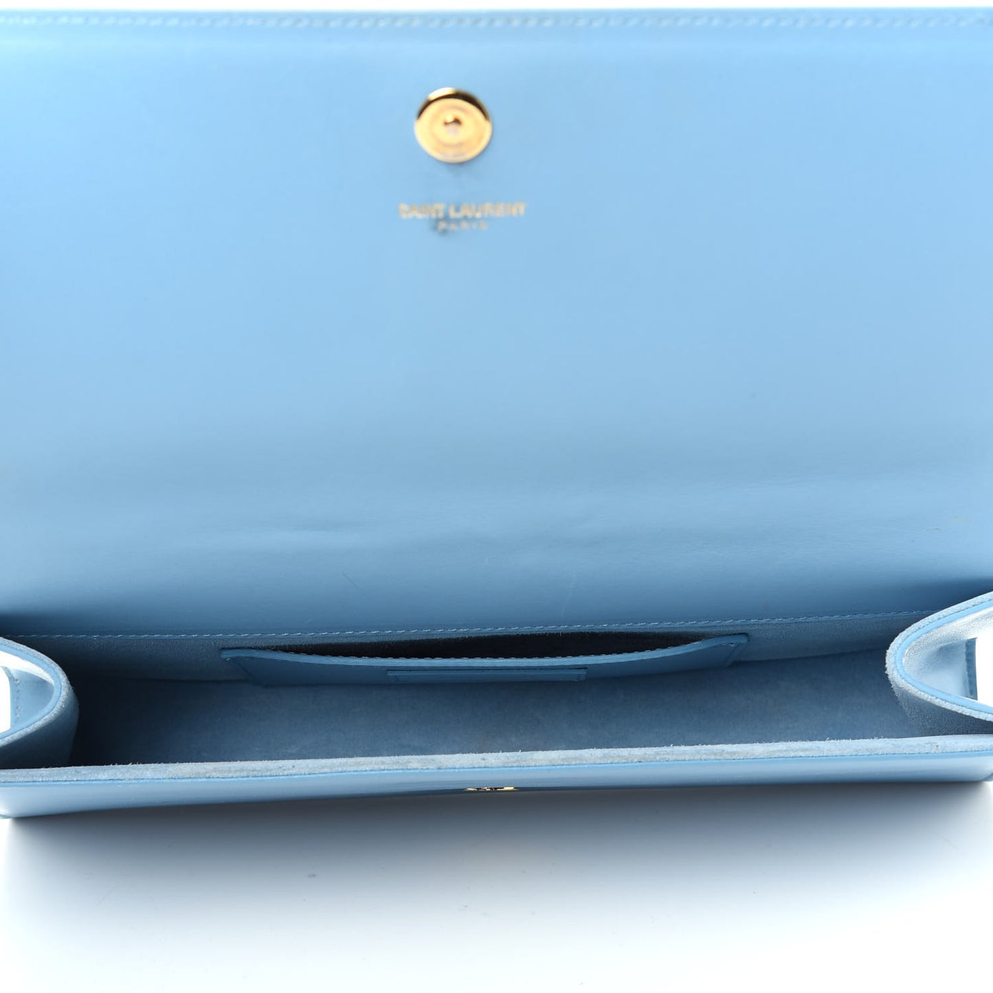 Smooth Calfskin Classic Monogram Cassandre Clutch Blue Glacier