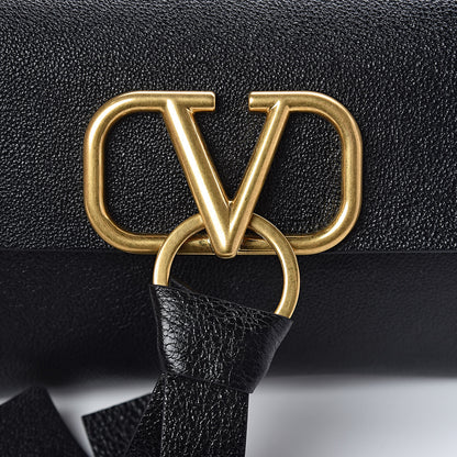 Valentino Garavani Textured Patent Calfskin VRing Belt Bag Black 9 of 9