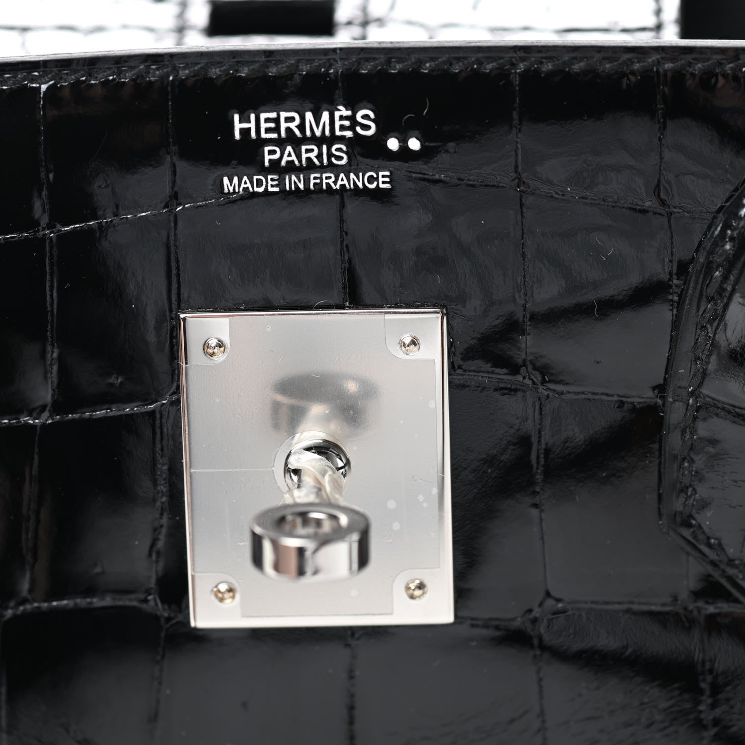 Hermes Shiny Niloticus Crocodile Birkin 30 Black 20 of 35