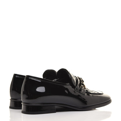 Chanel Patent Calfskin CC Chain Mocassin Loafers 36 Black 4 of 9