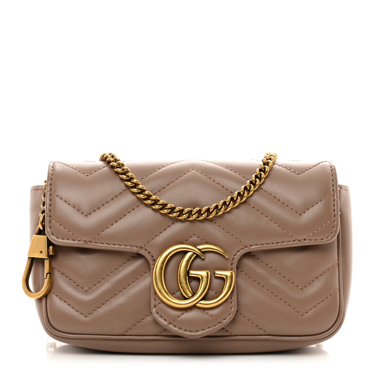 Calfskin Matelasse Super Mini GG Marmont Shoulder Bag Porcelain Rose