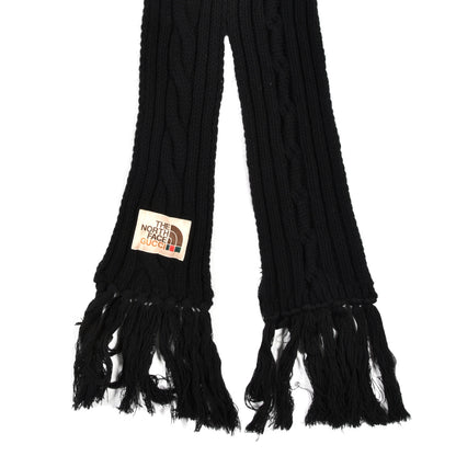 Gucci X NORTH FACE Wool Ribbed Knit Scarf Black 2 of 3