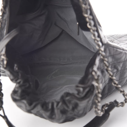 Chanel Distressed Glazed Caviar Quilted Large Elastic Tote Black 5 of 18