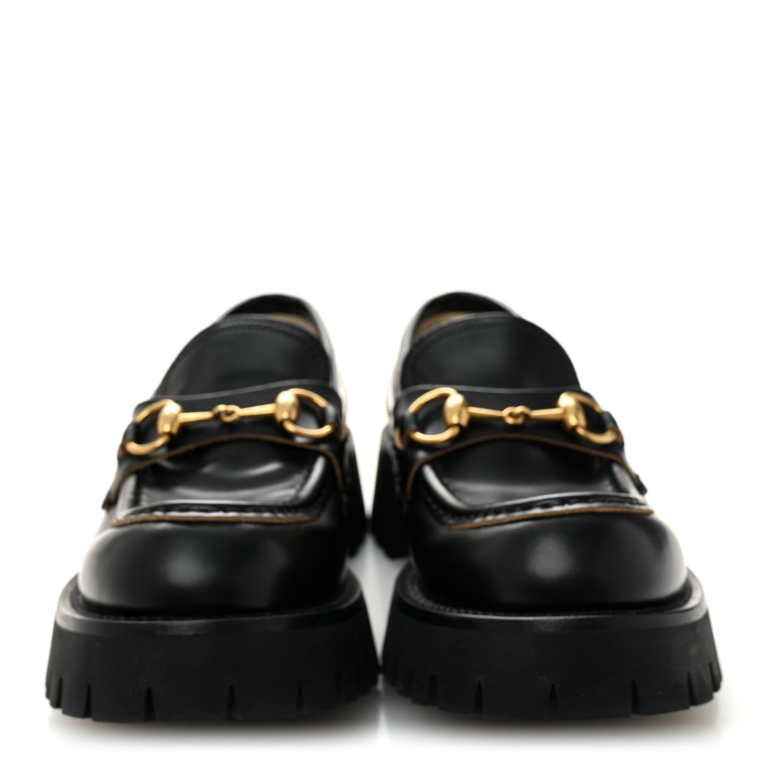 Gucci Cordovan Lux Womens Harald Horsebit 25mm Platform Loafers 37 Black 3 of 10