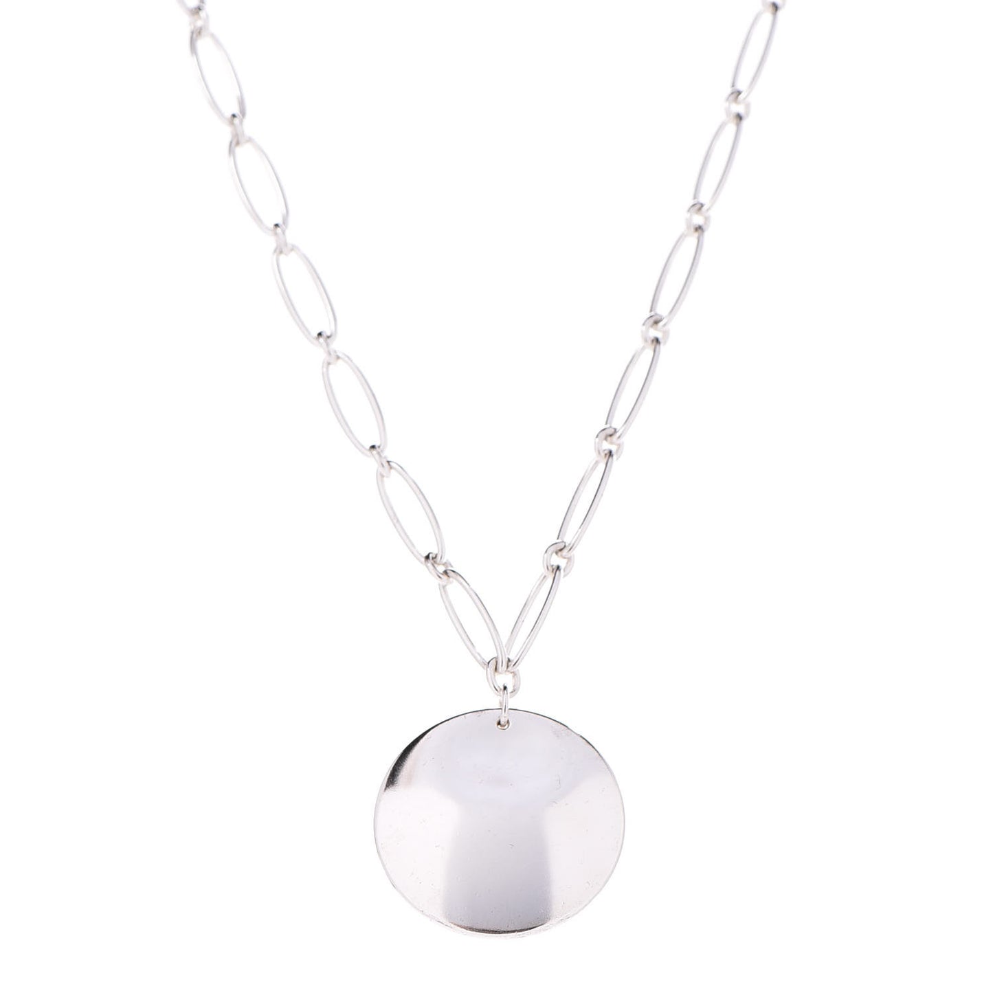 Sterling Silver Elsa Peretti Round Disc Pendant Necklace