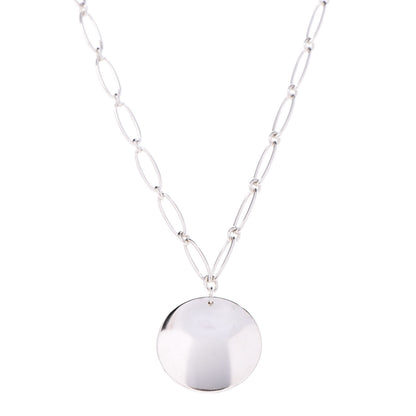 Tiffany Sterling Silver Elsa Peretti Round Disc Pendant Necklace 1 of 6