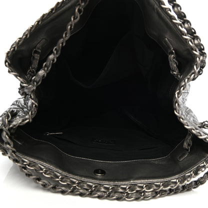Chanel Metallic Aged Calfskin Quilted Large Chain Me Tote Silver 5 of 11