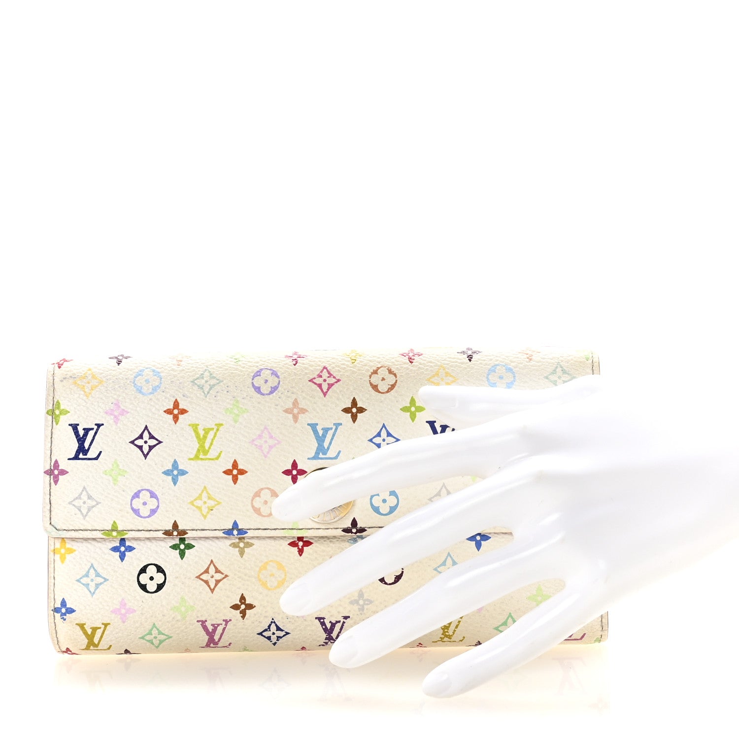 Louis Vuitton Monogram Multicolor Sarah Wallet White Citron 2 of 7