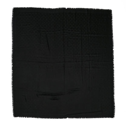 Louis Vuitton Silk Wool Monogram Shawl Black 1 of 4