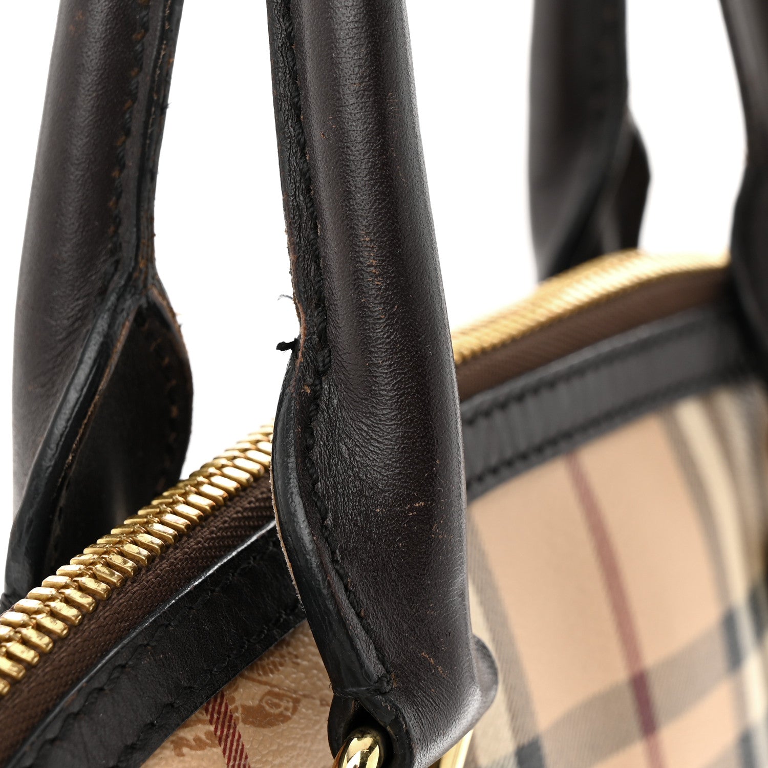 Burberry Haymarket Check Small Orchard Bowling Bag Chocolate 15 of 16