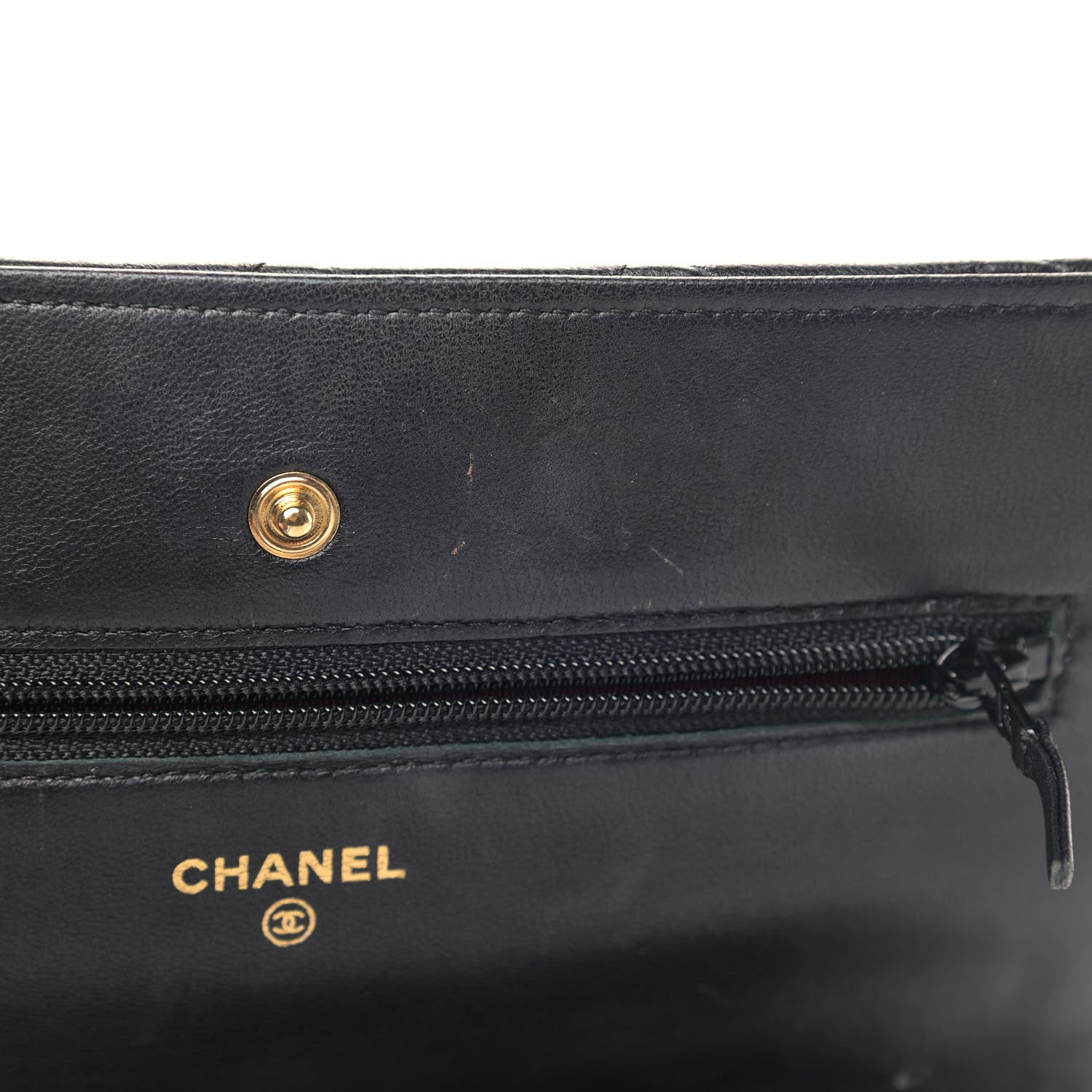 Chanel Lambskin Quilted Wallet On Chain WOC Black 6 of 6