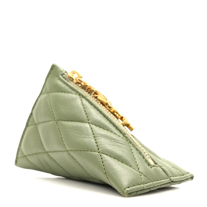 Saint Laurent Quilted Lambskin Berlingo Bag Charm Pistache 4 of 8