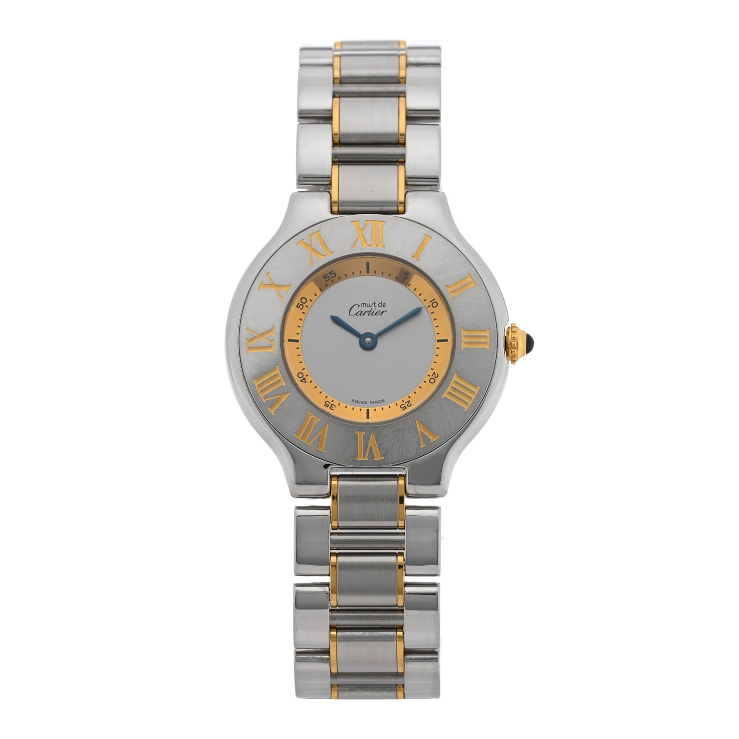 Stainless Steel 18K Yellow Gold 31mm Must De 21 Quartz Watch