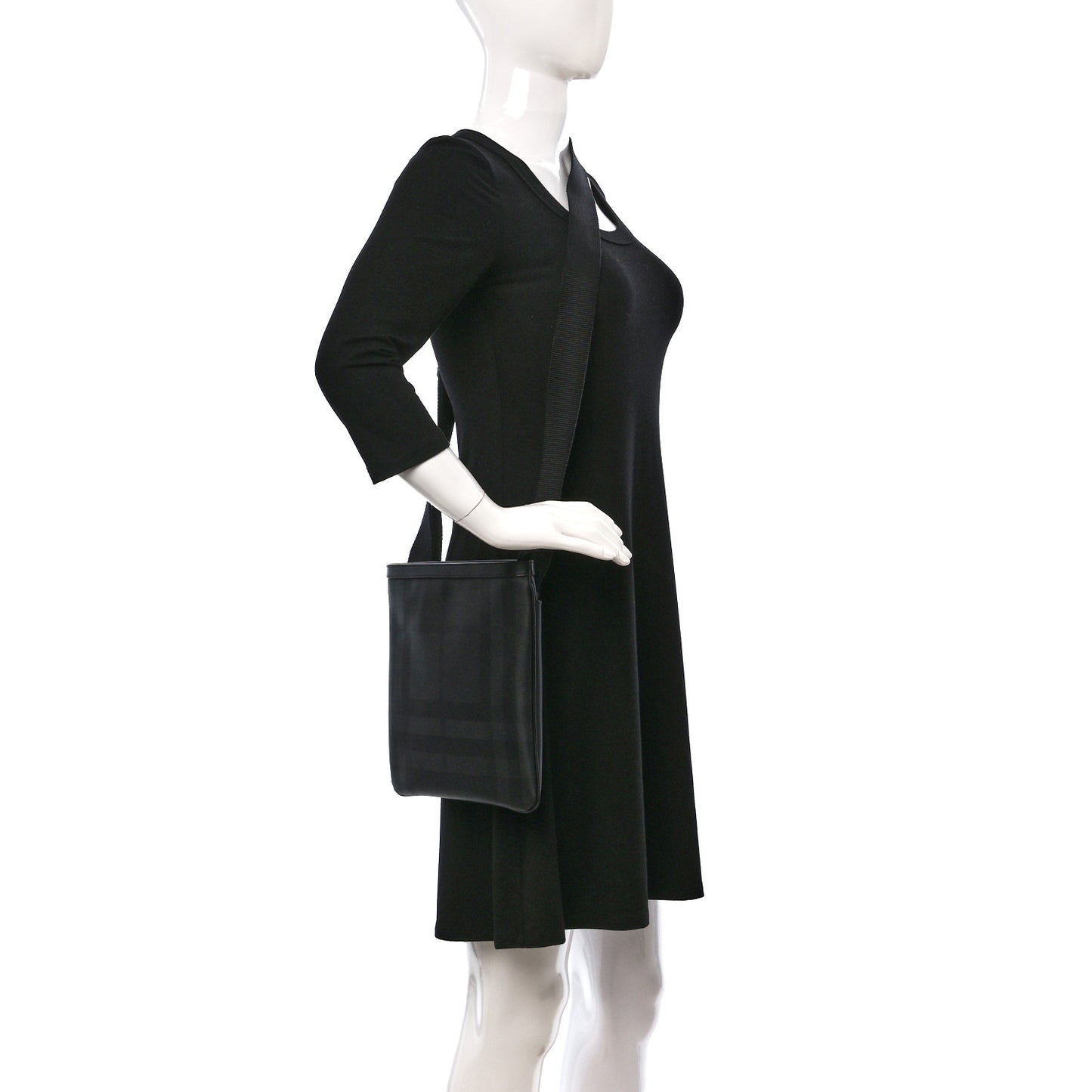 London Check Jax Crossbody Bag Dark Charcoal