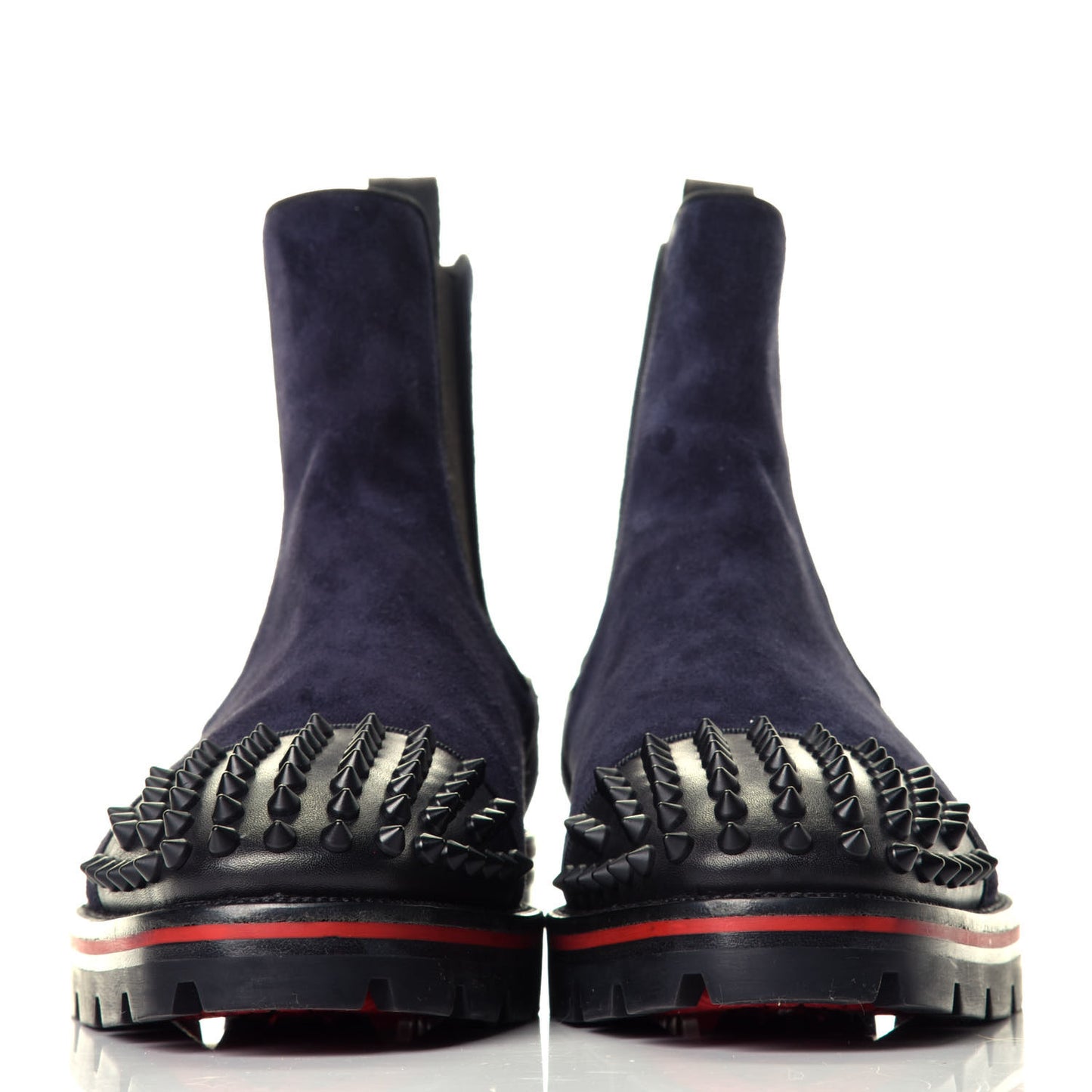 Suede Mens Melon Spikes Flat Chelsea Boots 42 Navy Blue